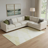 8' X 10' Gold And Ivory Geometric Washable Area Rug With UV Protection