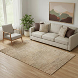 5' X 8' Copper And Brown Geometric Washable Area Rug With UV Protection