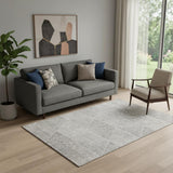 5' X 8' Taupe And Ivory Geometric Washable Area Rug With UV Protection