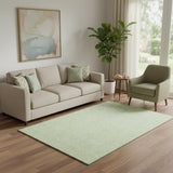 5' X 8' Artichoke Green And Ivory Floral Washable Area Rug With UV Protection