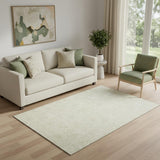 5' X 8' Ivory And Beige Floral Washable Area Rug With UV Protection