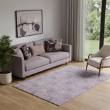 5' X 8' Plum And Ivory Floral Washable Area Rug With UV Protection