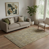 5' X 8' Brown And Beige Southwestern Washable Area Rug With UV Protection