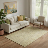5' X 8' Gold And Taupe Southwestern Washable Area Rug With UV Protection