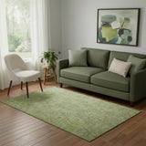 5' X 8' Sage And Green Southwestern Washable Area Rug With UV Protection