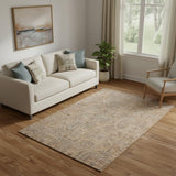 5' X 8' Terra Cotta And Copper Southwestern Washable Area Rug With UV Protection