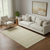 5' X 8' Gold And Beige Southwestern Washable Area Rug With UV Protection