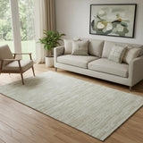 5' X 8' Taupe And Beige Striped Washable Area Rug With UV Protection