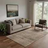 5' X 8' Rust And Gray Striped Washable Area Rug With UV Protection