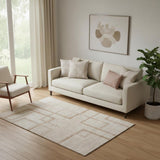 5' X 8' Coral And Rust Geometric Washable Area Rug With UV Protection