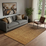 5' X 8' Chocolate And Gray Ombre Washable Area Rug With UV Protection