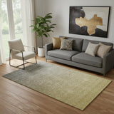 5' X 8' Gold And Beige Ombre Washable Area Rug With UV Protection