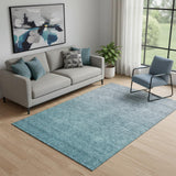 5' X 8' Teal And Gray Ombre Washable Area Rug With UV Protection
