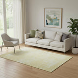 5' X 8' Wheat And Ivory Abstract Washable Area Rug With UV Protection