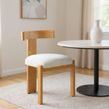 Beige And Natural And Beige Olefin Open Back Dining Side Chair