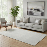 5' X 8' Silver And Gray Striped Washable Area Rug With UV Protection