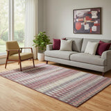 5' X 8' Mauve Blush And Ivory Southwestern Washable Area Rug With UV Protection