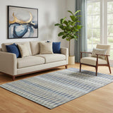 5' X 8' Taupe Gold And Gray Southwestern Washable Area Rug With UV Protection