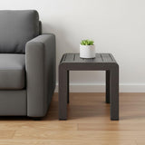 23" Black Aluminum Square Outdoor Side Table