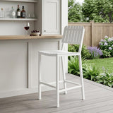 30" White Aluminum Outdoor Bar Height Chair