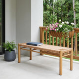 48" Natural Metal And Faux Rattan Garden Patio Bench