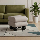 20" Gray and Black Manufactured Wood and Upholstery Ottoman