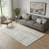 5' X 8' Ivory And Beige Polka Dot Washable Area Rug With UV Protection