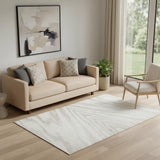 5' X 8' Ivory And Beige Abstract Washable Area Rug With UV Protection
