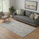 5' X 8' Taupe And Beige Tribal Washable Area Rug With UV Protection