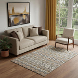 5' X 8' Taupe Beige And Copper Moroccan Washable Area Rug With UV Protection