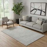 5' X 8' Gray And Ivory Abstract Geometric Washable Area Rug With UV Protection