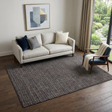 5' X 8' Chocolate And Gray Abstract Geometric Washable Area Rug With UV Protection