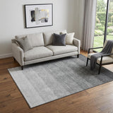 5' X 8' Black And Gray Ombre Washable Area Rug With UV Protection