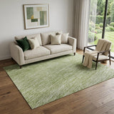 5' X 8' Green And Ivory Ombre Washable Area Rug With UV Protection