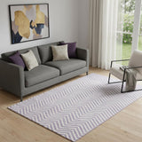 5' X 8' Lilac And Ivory Chevron Washable Area Rug With UV Protection