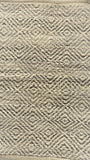 2' X 4' Natural And Gray Jute Geometric Hand Woven Area Rug