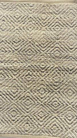 2' X 4' Natural And Gray Jute Geometric Hand Woven Area Rug
