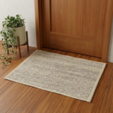 2' X 4' Natural And Gray Jute Geometric Hand Woven Area Rug