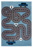 2' X 3' Blue Transportation Youthful Washable Area Rug