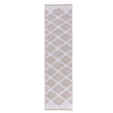 8' Tan And Ivory Diamond Hand Woven Runner Rug