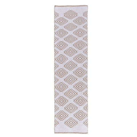 8' X 10' Orange And Ivory Geometric Washable Indoor Outdoor Area Rug