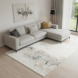 8' X 10' Beige And Blue Abstract Area Rug