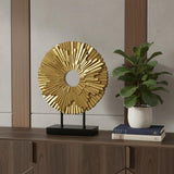 12" Gold Resin Sunflower Hand Painted Tabletop Sculpture
