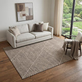 5' X 8' Brown And Beige Geometric Washable Area Rug With UV Protection