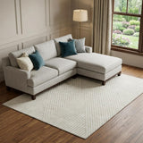 8' X 10' Ivory And Beige Geometric Washable Area Rug With UV Protection
