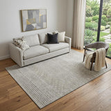 5' X 8' Beige And Ivory Striped Washable Area Rug With UV Protection
