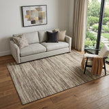 5' X 8' Brown And Beige Striped Washable Area Rug With UV Protection