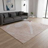 5' X 8' Blush And Pink Abstract Washable Area Rug With UV Protection
