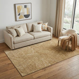 5' X 8' Gold And Beige Abstract Washable Area Rug With UV Protection