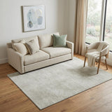 5' X 8' Beige And Taupe Abstract Washable Area Rug With UV Protection